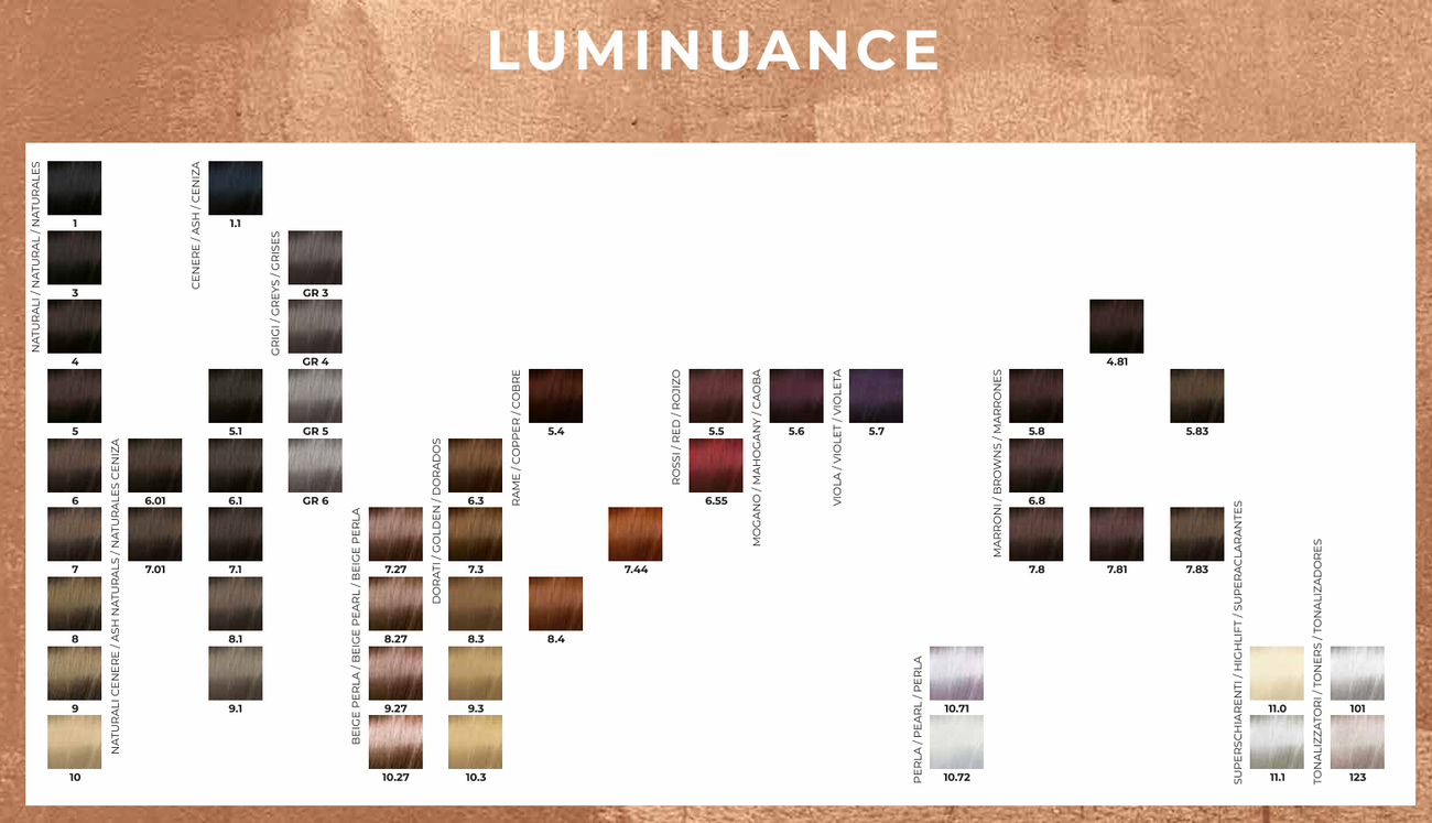 LUMINUANCE colore permanente in olio senza ammoniaca e PPD 60ML